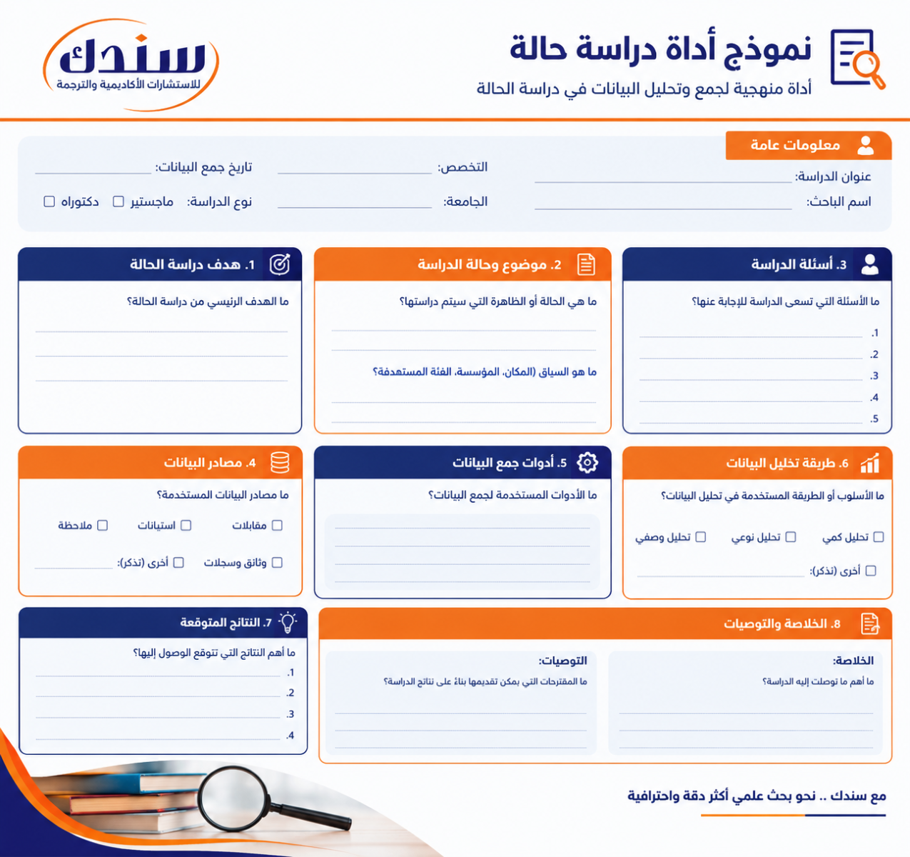 نموذج لأداة دراسة حالة